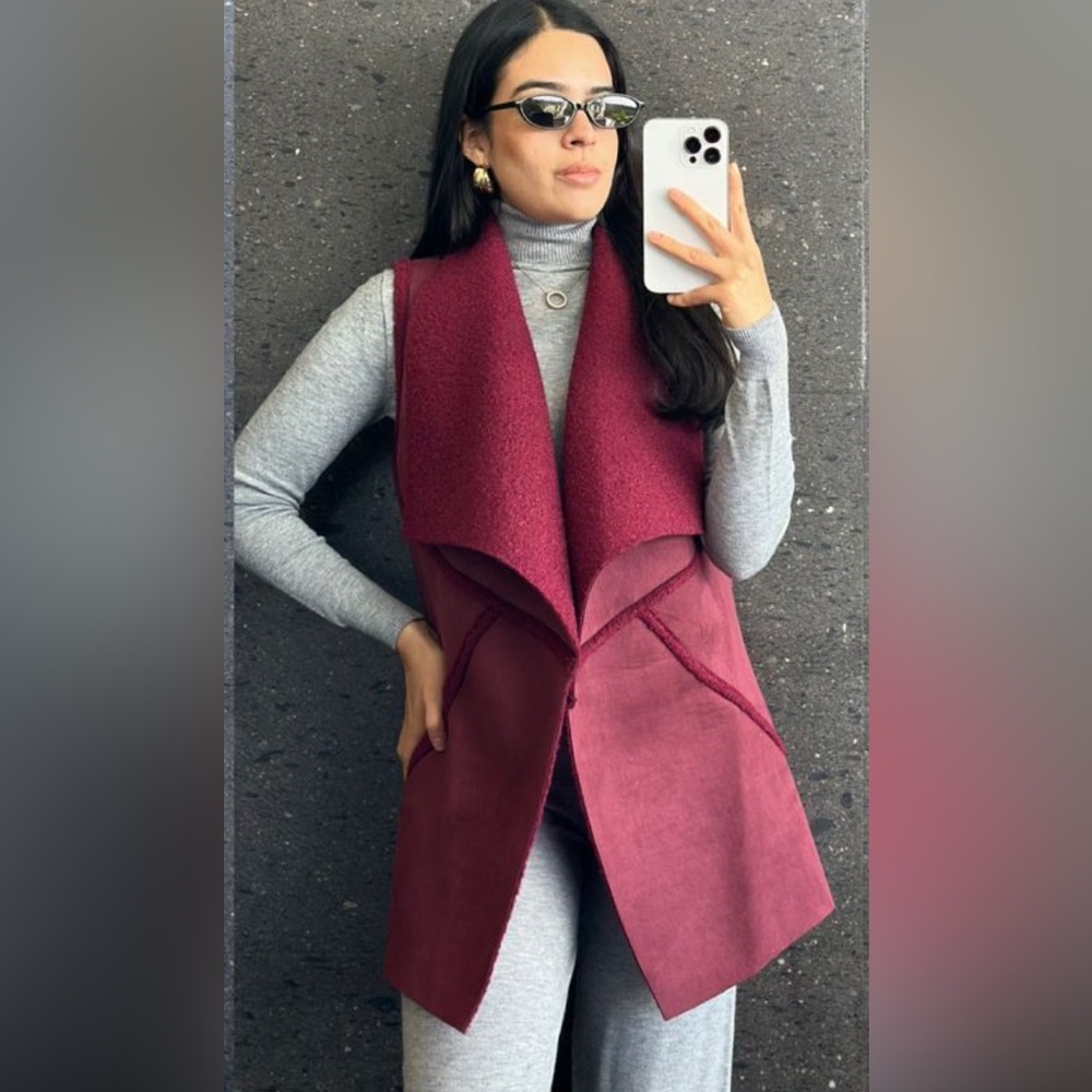 Elegant burgundy Sleeveless Vest for Women